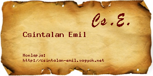 Csintalan Emil névjegykártya