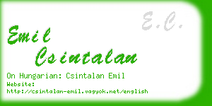 emil csintalan business card